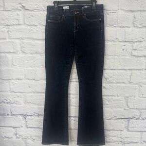 GAP 1969 Curvy Low Rise Boot Cut Jeans Womens‎ 28L Blue Dark Wash 33" Inseam